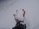 Hands in snow at Boreal Resort